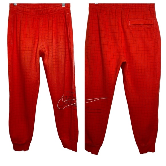 Nike Sportswear Story Of The Swoosh Tapered Joggers Orange & Black Men's Small - Picture 10 of 16